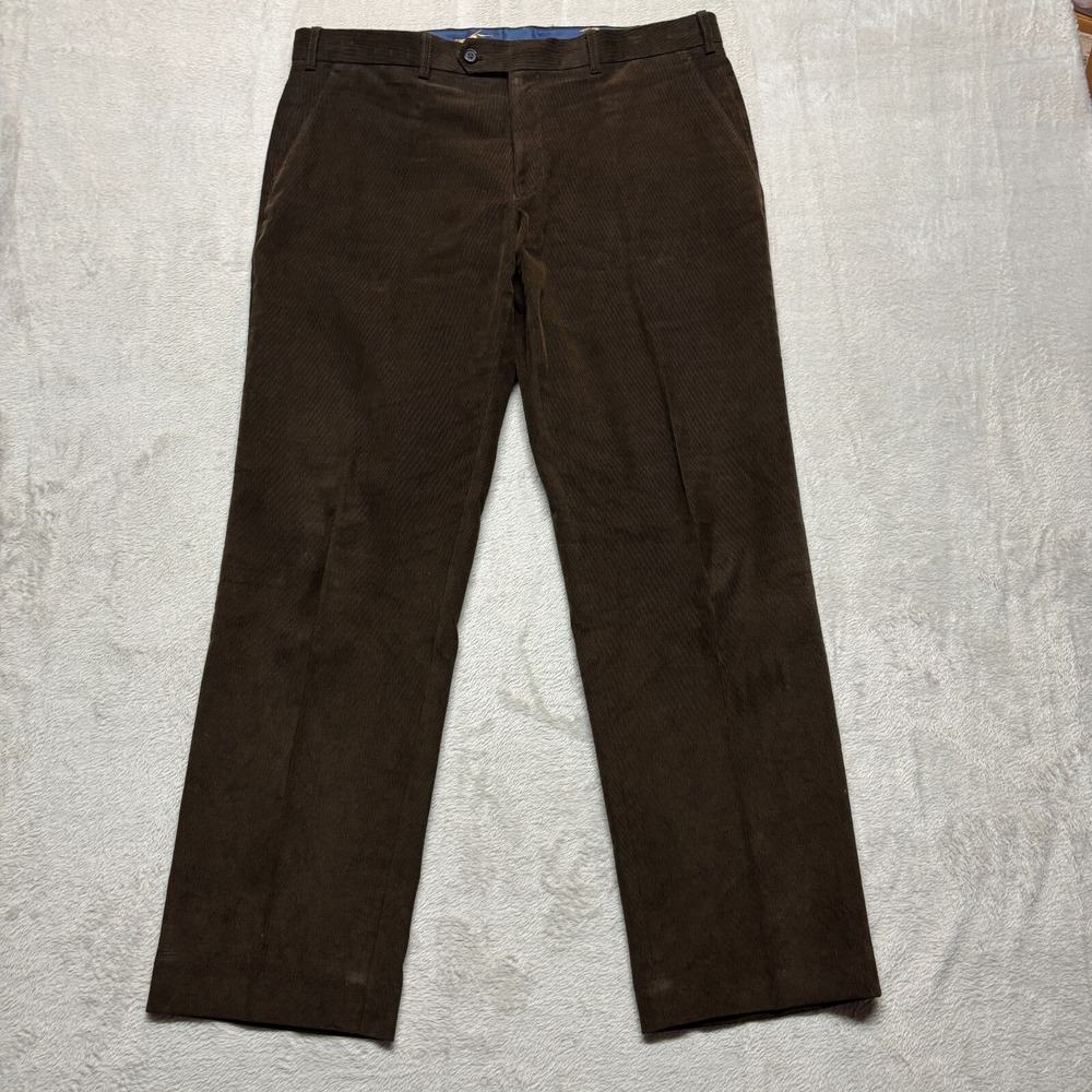 Lauren Ralph Lauren Mens Corduroy Pants 36x30 Soft Cotton Pleated Brown Chino‎